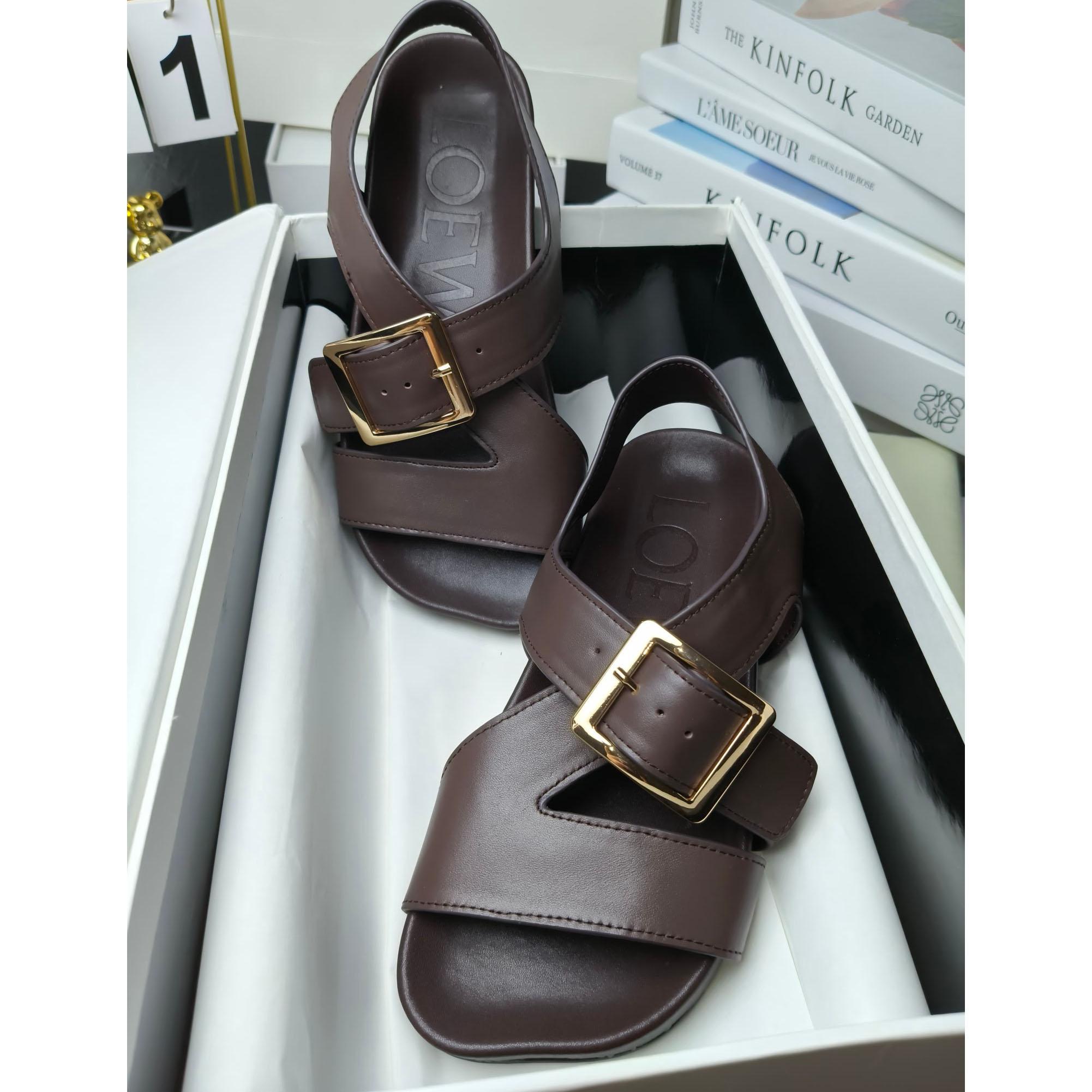 Loewe Ease Buckle Sandal In Vegetal Calfskin - EUR FASHION