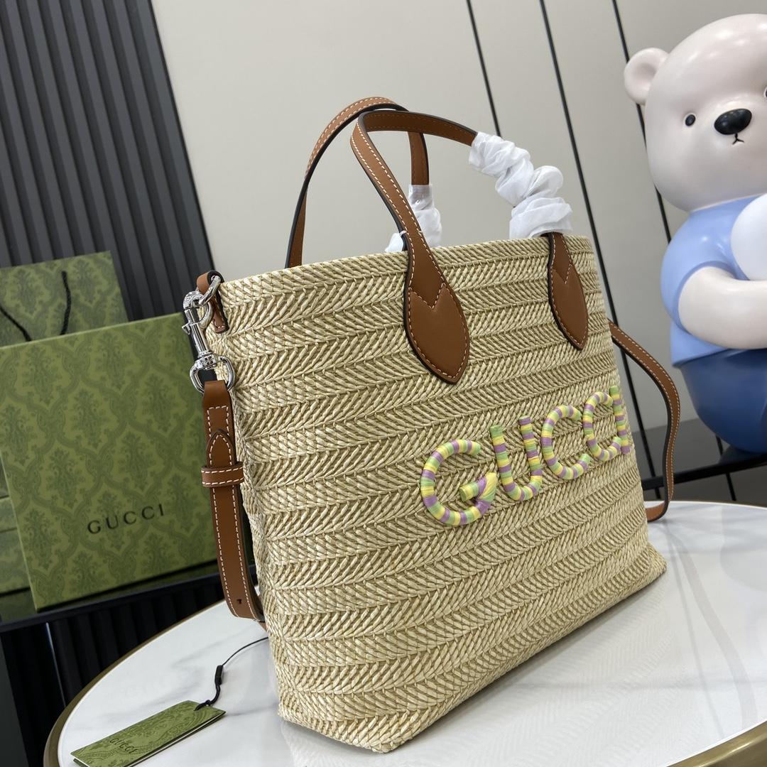 Gucci Small Straw-effect Tote  - EUR FASHION