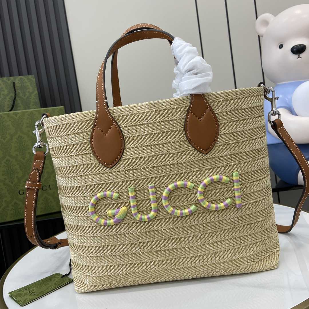 Gucci Small Straw-effect Tote  - EUR FASHION