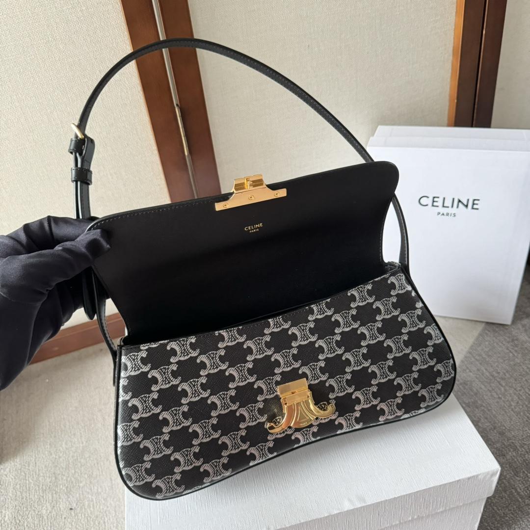 Celine Medium Celine Lola Bag In Triomphe Canvas Two-tone  - EUR FASHION