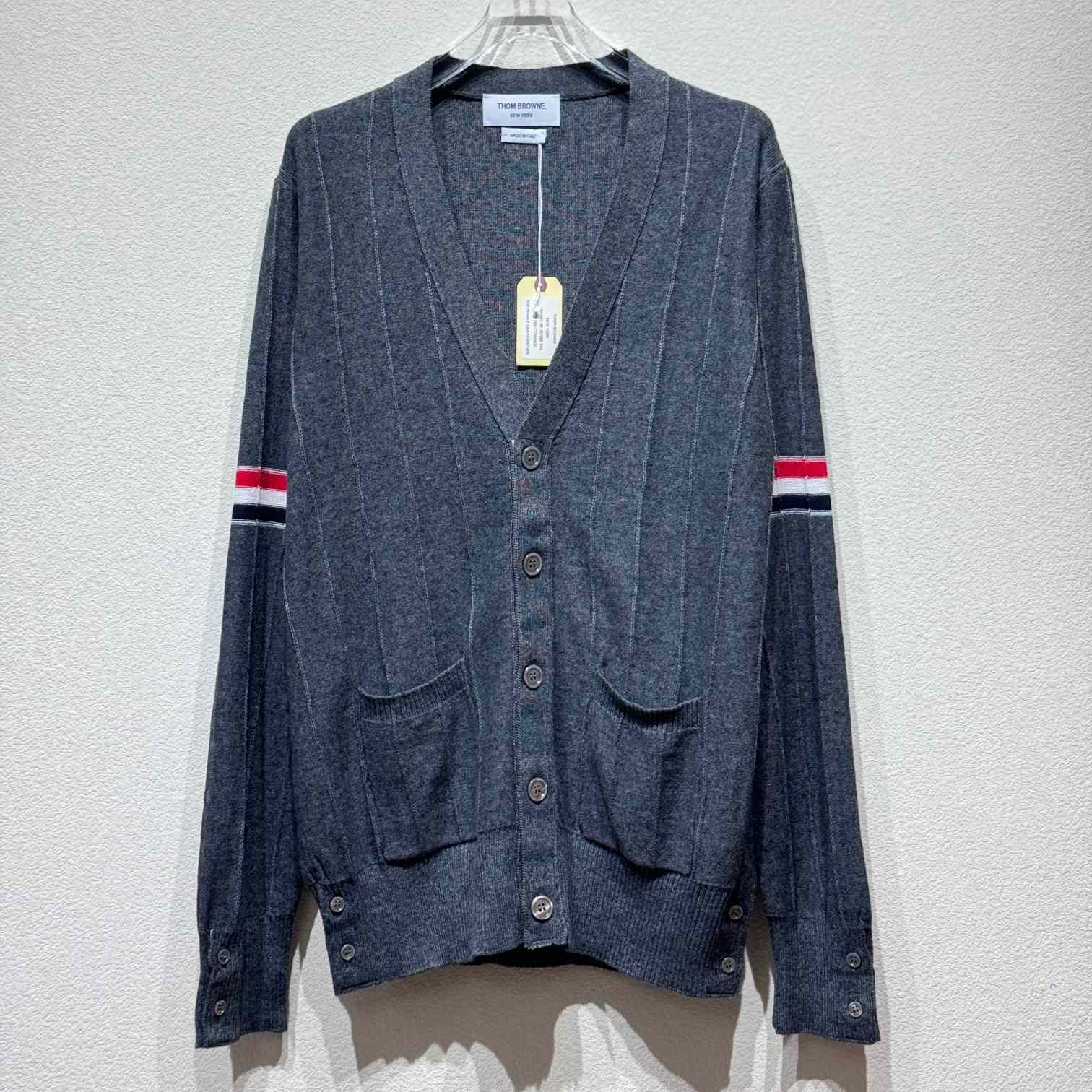 Thom Browne RWB striped V-neck cardigan - EUR FASHION