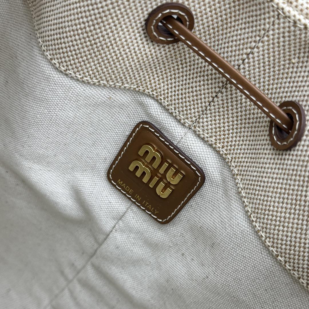 Miu Miu Canvas And Leather Bucket Bag - EUR FASHION