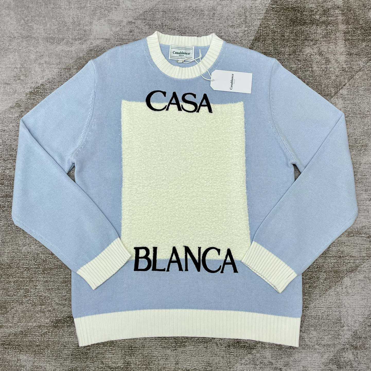 Casablanca Knit Logo Sweater 'Light Blue'    D0018 - EUR FASHION