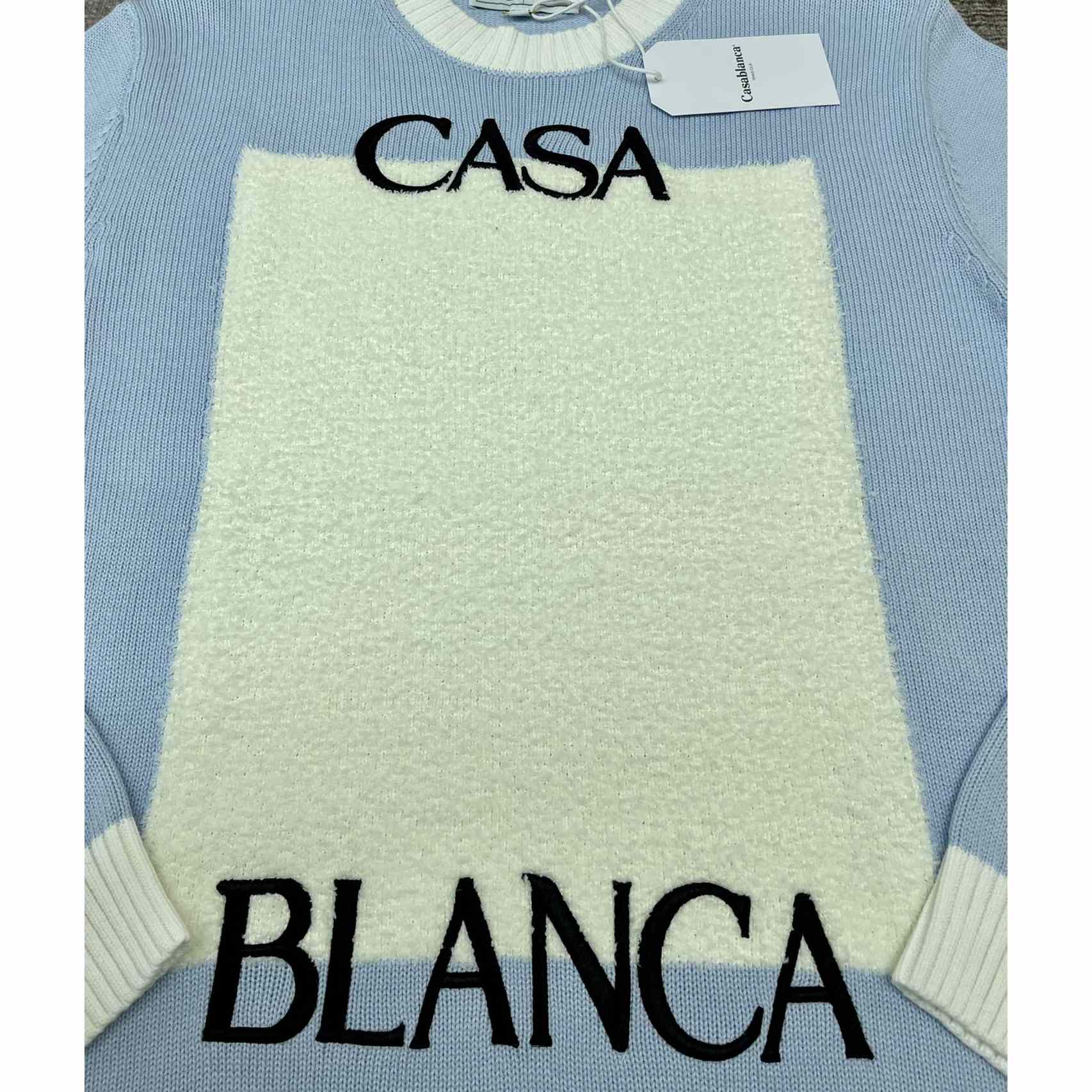 Casablanca Knit Logo Sweater 'Light Blue'    D0018 - EUR FASHION