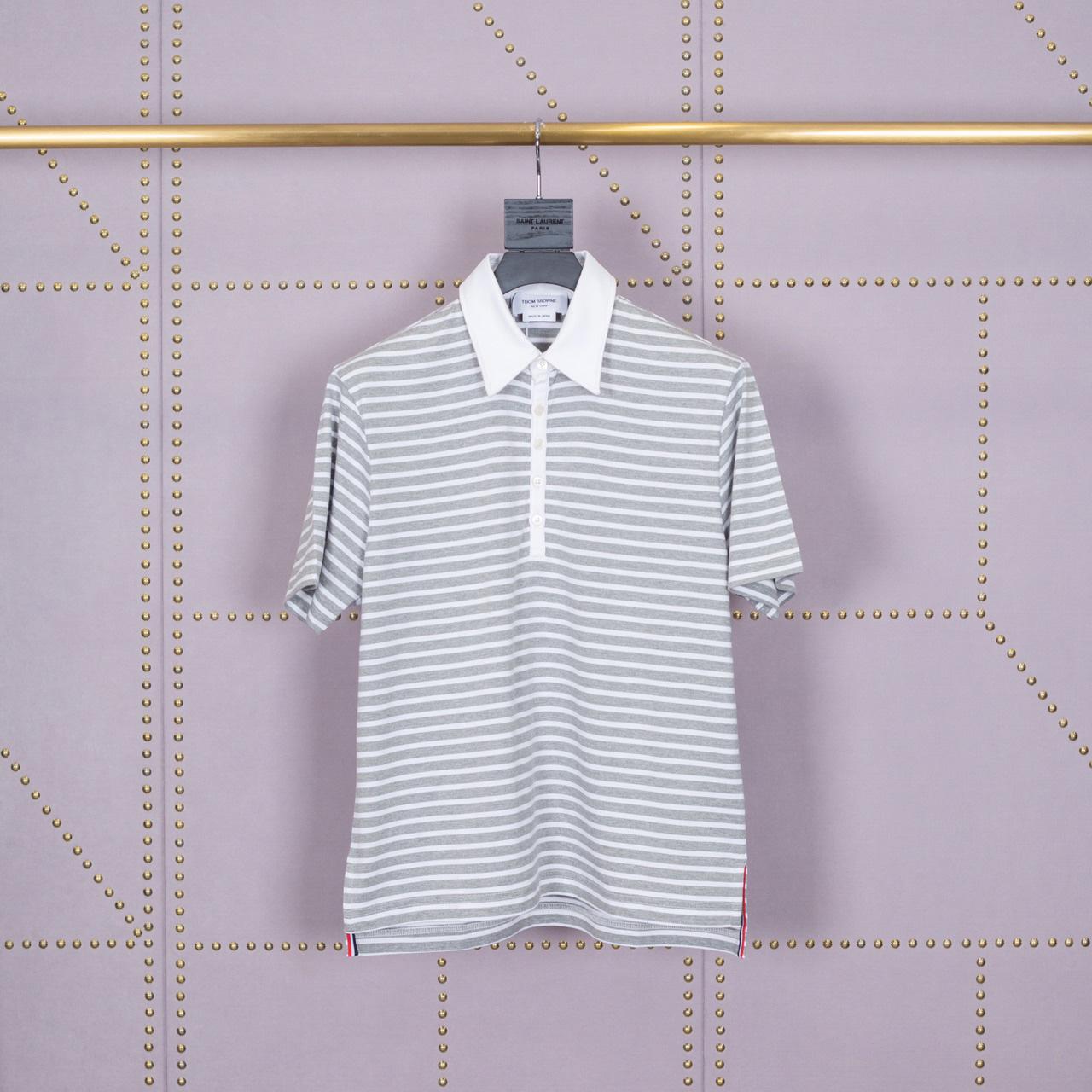 Thom Browne Striped Cotton-jersey Polo  1897 - EUR FASHION