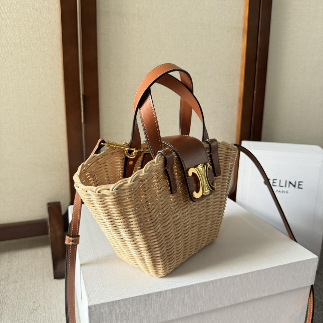 Celine Teen Couffin In Wicker And Natural Calfskin - EUR FASHION