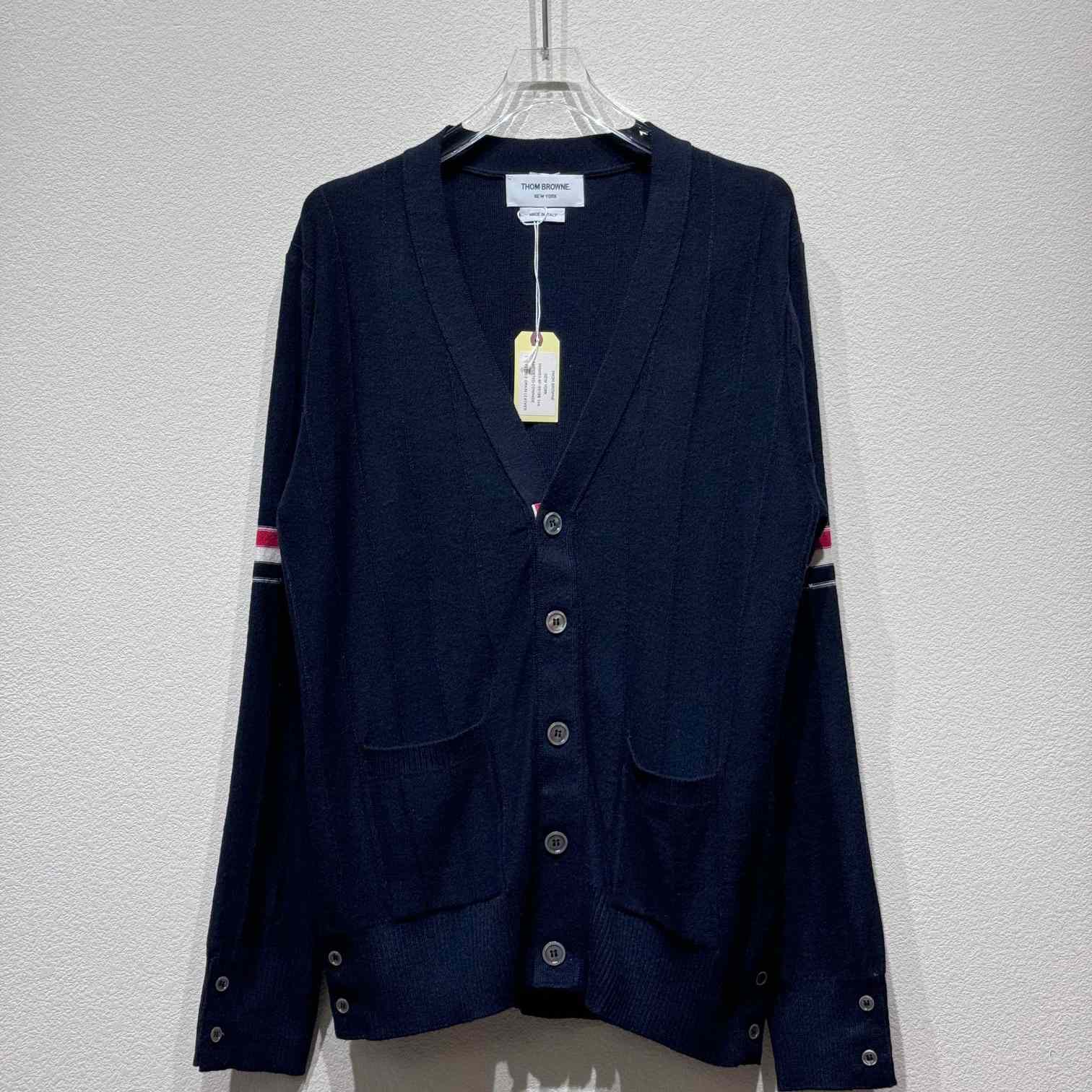 Thom Browne RWB striped V-neck cardigan - EUR FASHION