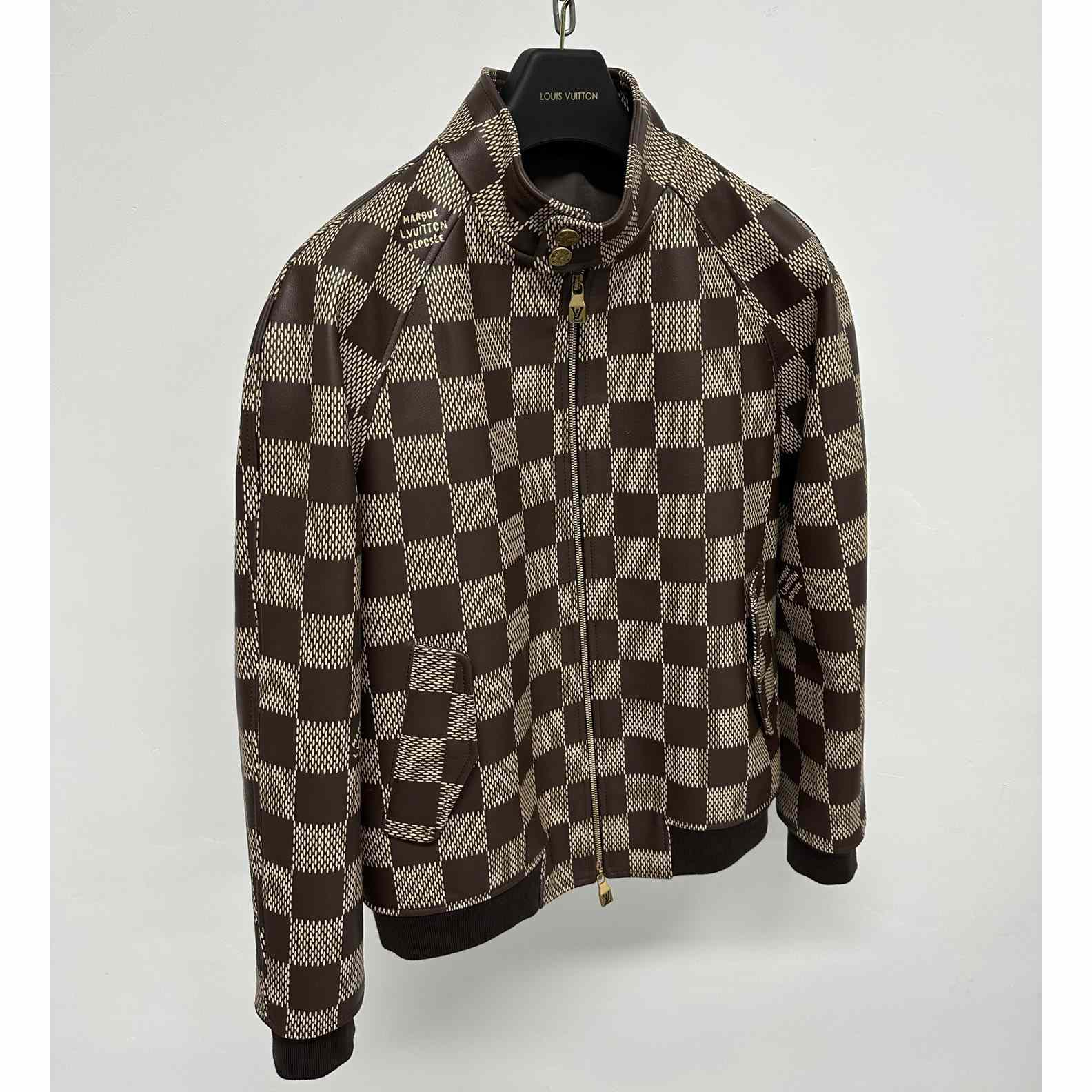 Louis Vuitton Damier Leather Harrington Jacket   1AFIMC - EUR FASHION