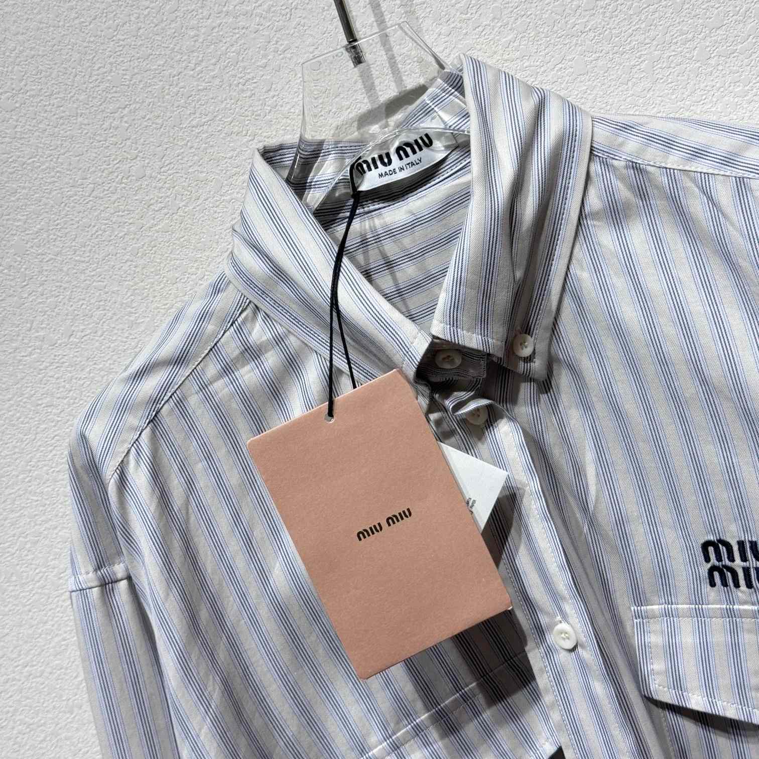 Miu Miu Striped Cotton Shirt - EUR FASHION