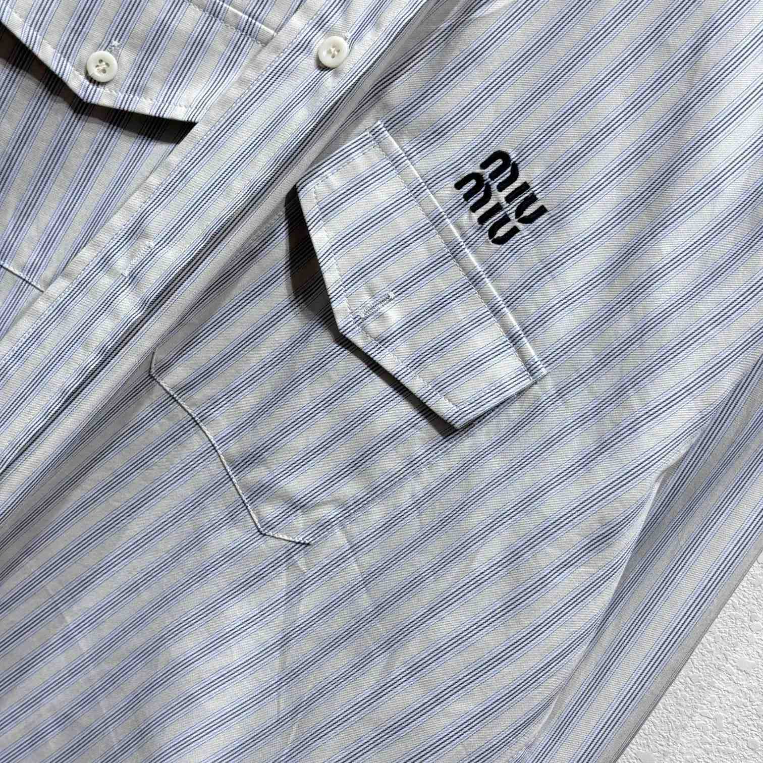 Miu Miu Striped Cotton Shirt - EUR FASHION