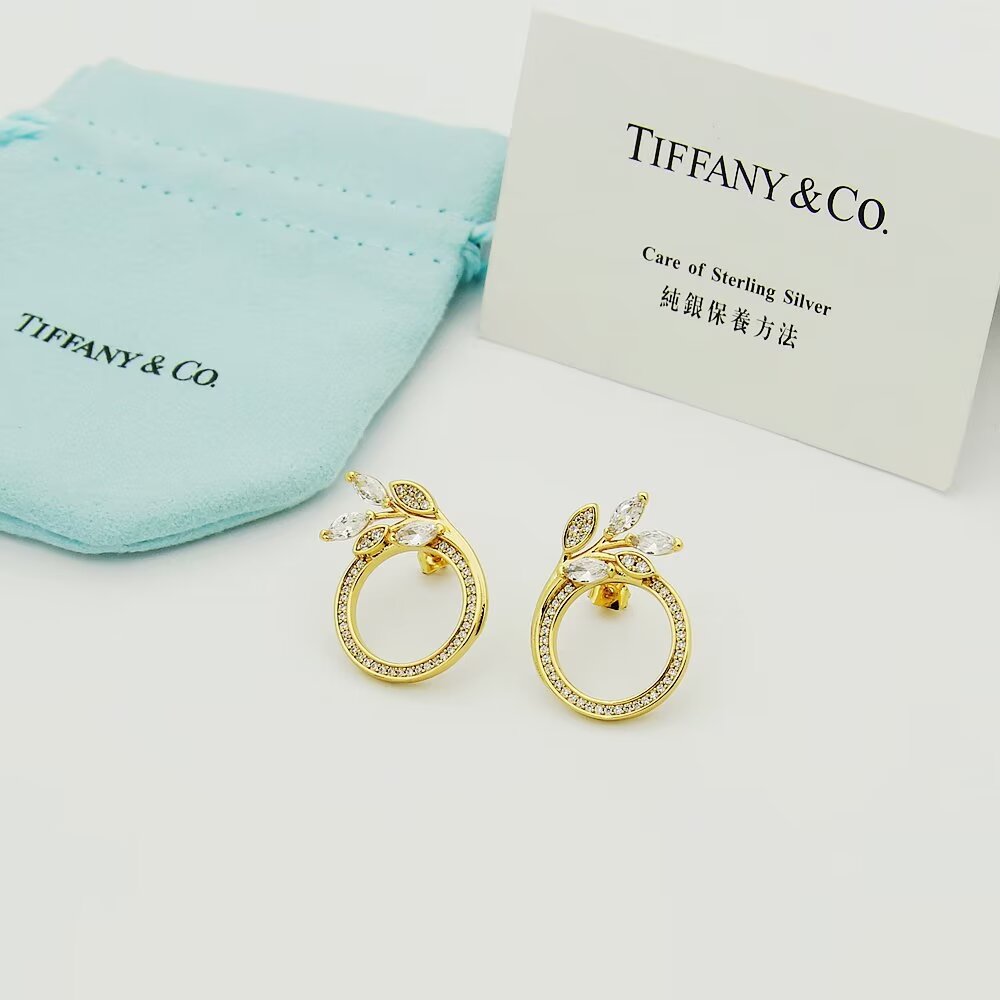 Tiffany & Co. Diamond Vine Circle Earrings In Platinum - EUR FASHION