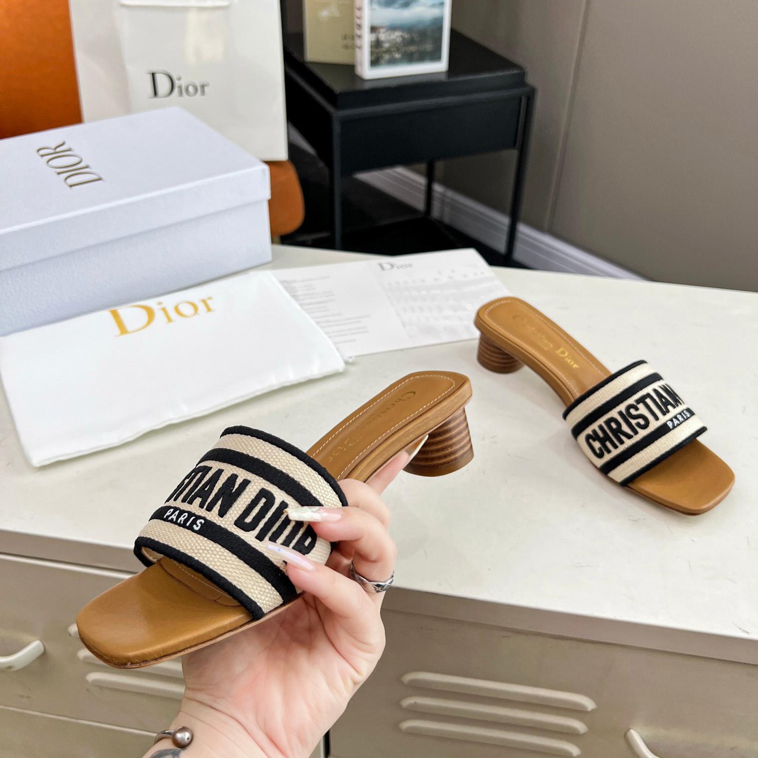 Dior Dioriviera Dway Heeled Slide - EUR FASHION