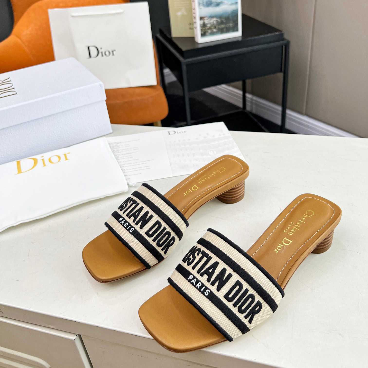 Dior Dioriviera Dway Heeled Slide - EUR FASHION