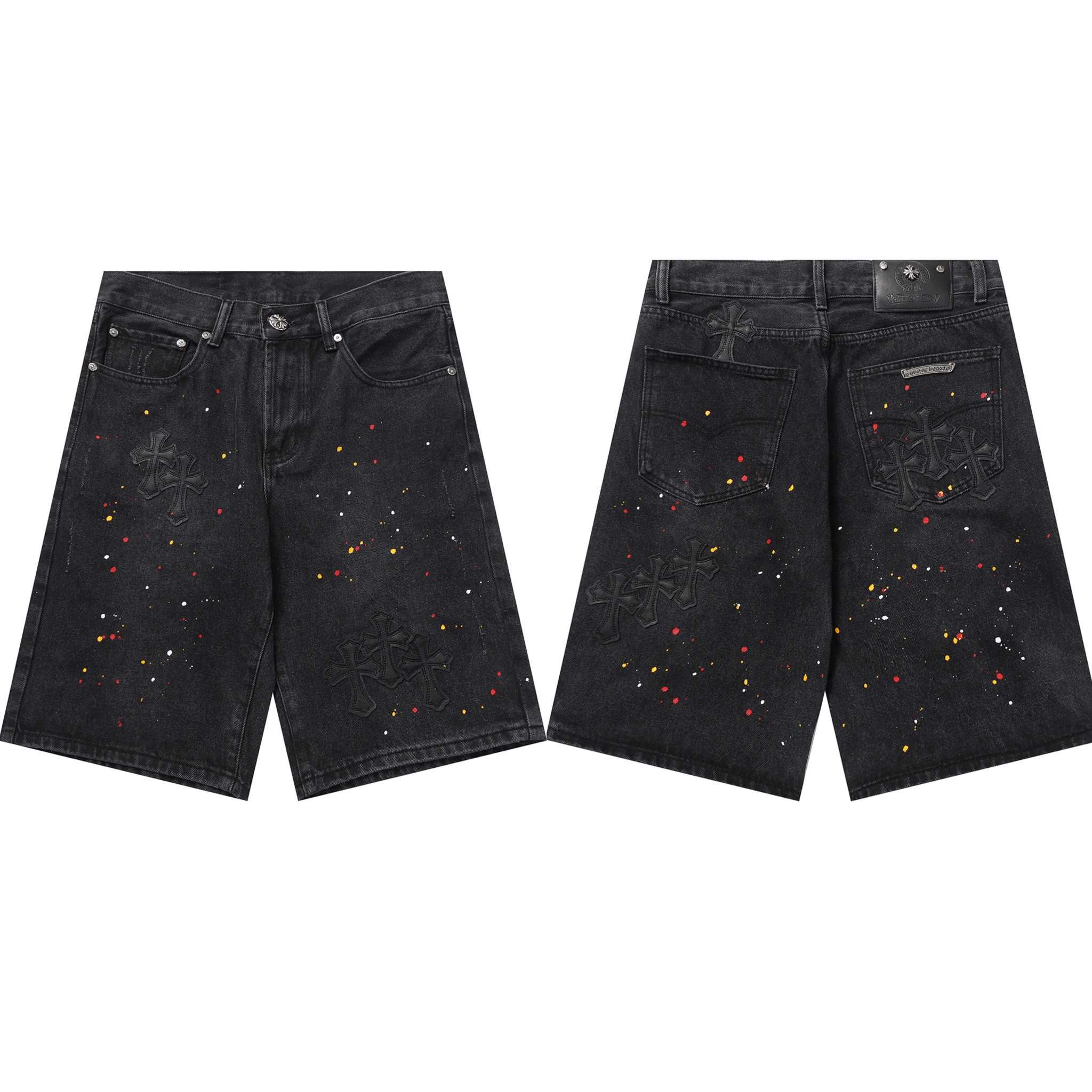 Chrome Hearts Cross Patch Denim Shorts - EUR FASHION