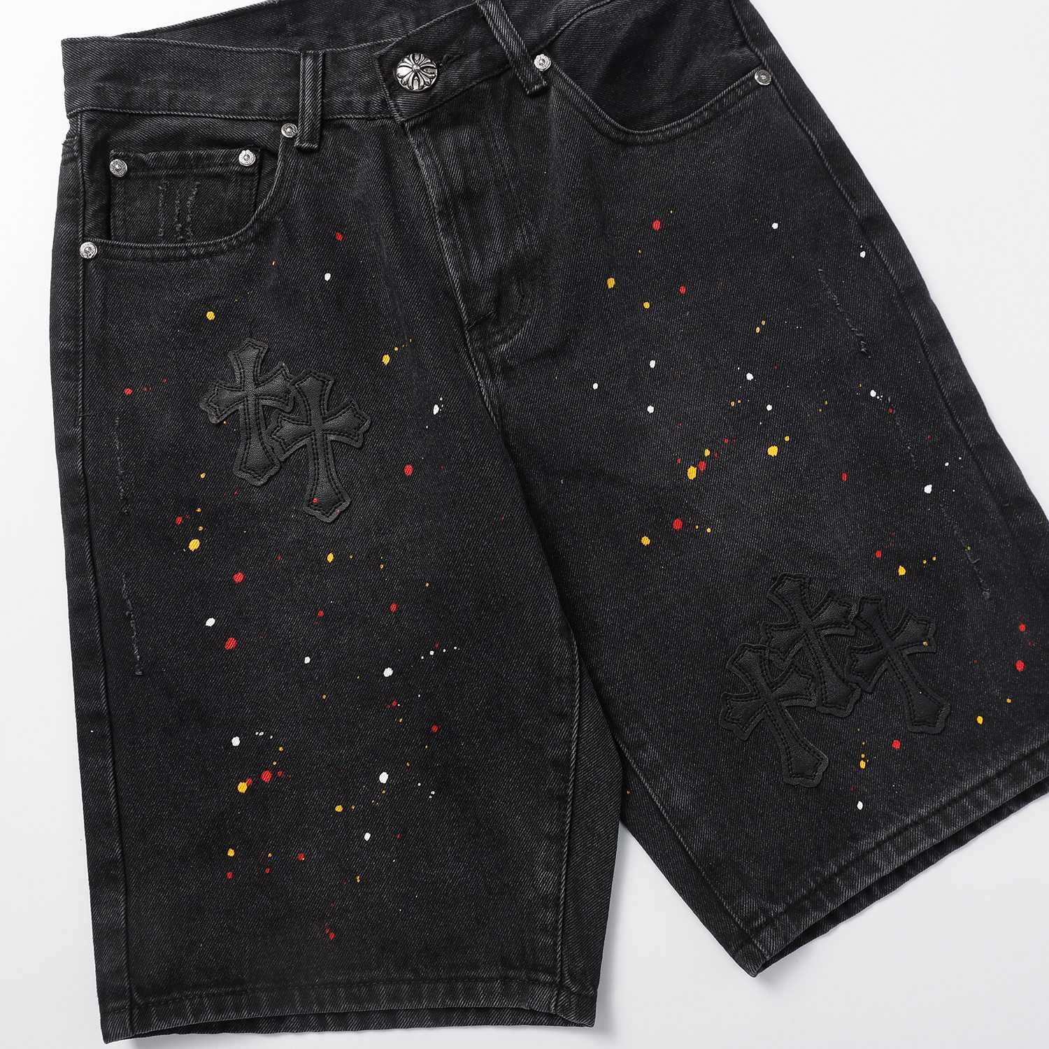 Chrome Hearts Cross Patch Denim Shorts - EUR FASHION