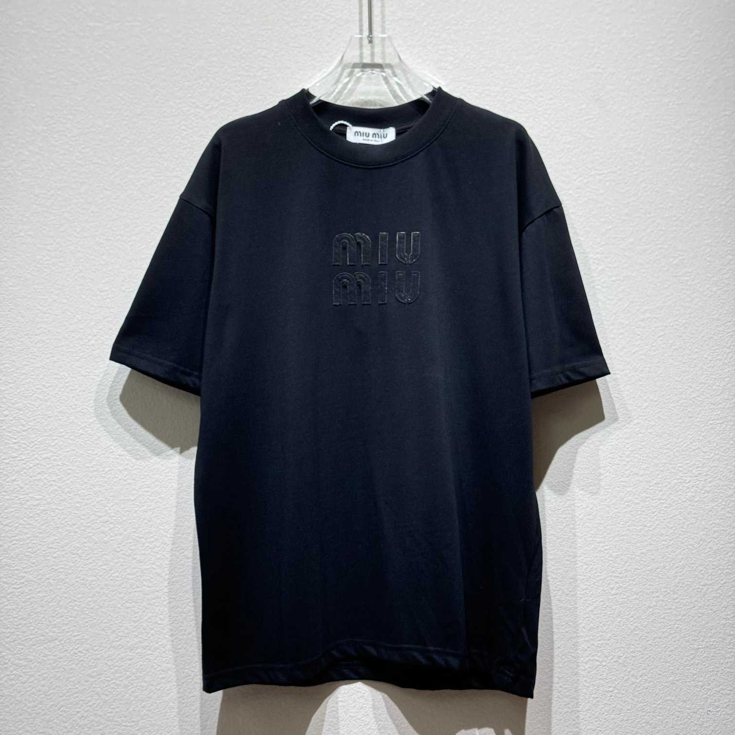 Miu Miu Logo Cotton T-shirt - EUR FASHION