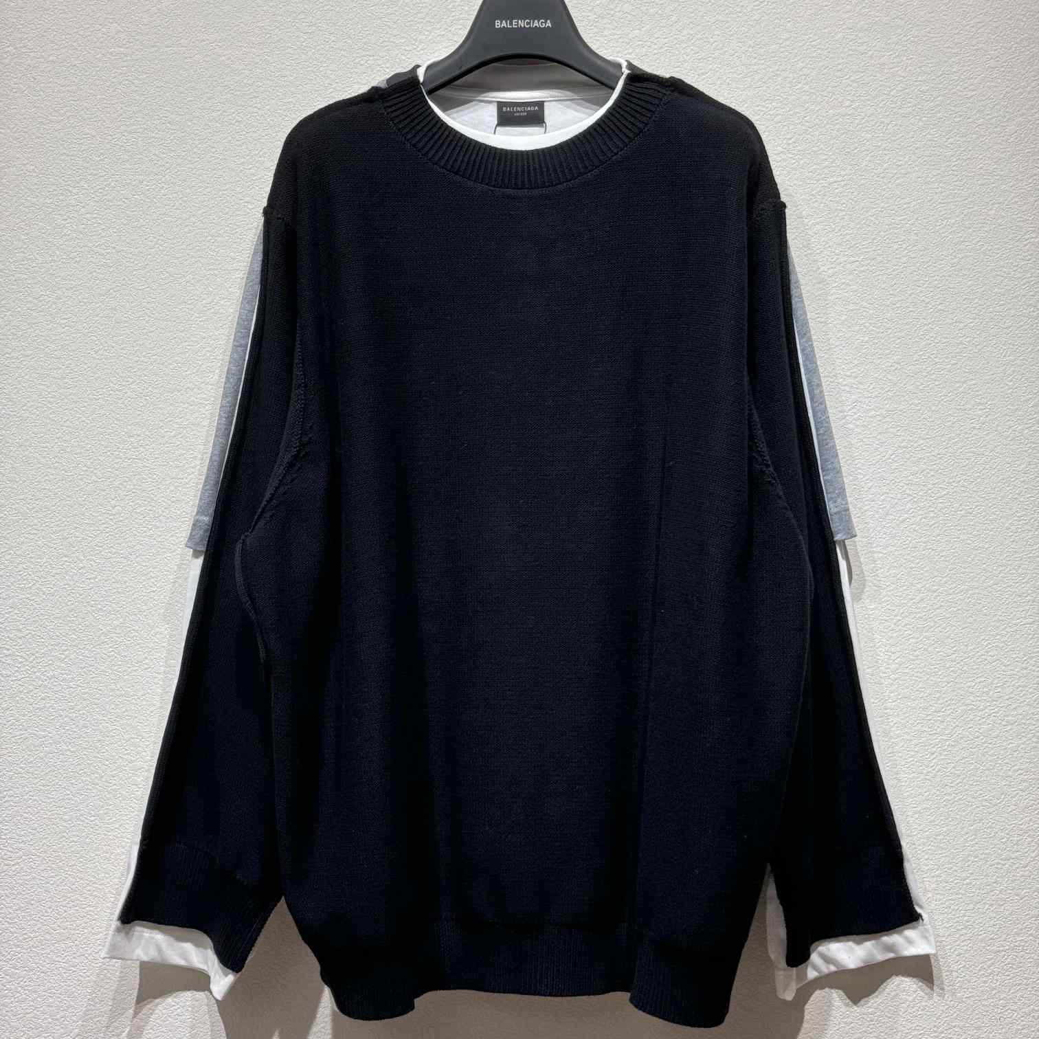 Balenciaga 3B Sports Icon Hybrid Large Sweater In Black - EUR FASHION