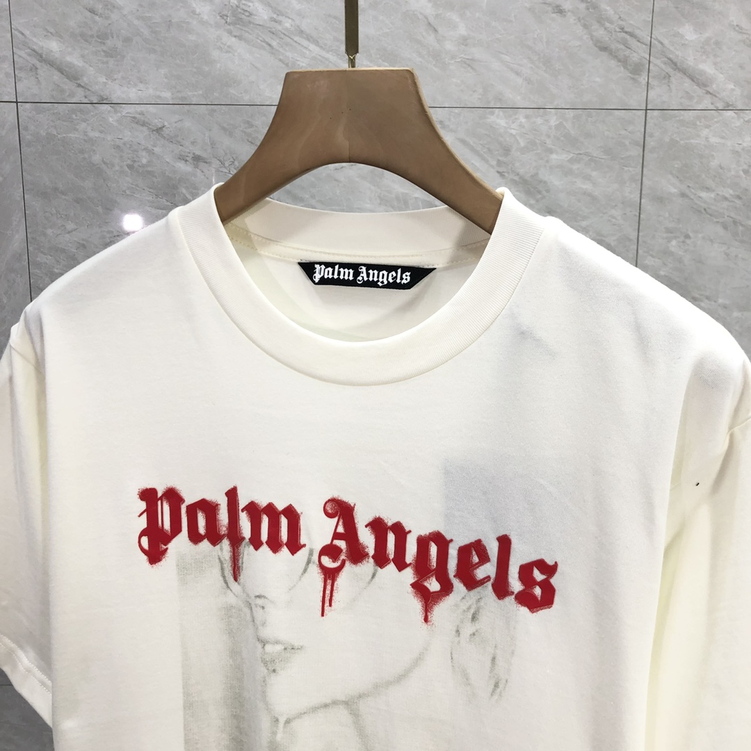 Palm Angels Portrait Pencil T-Shirt  - EUR FASHION