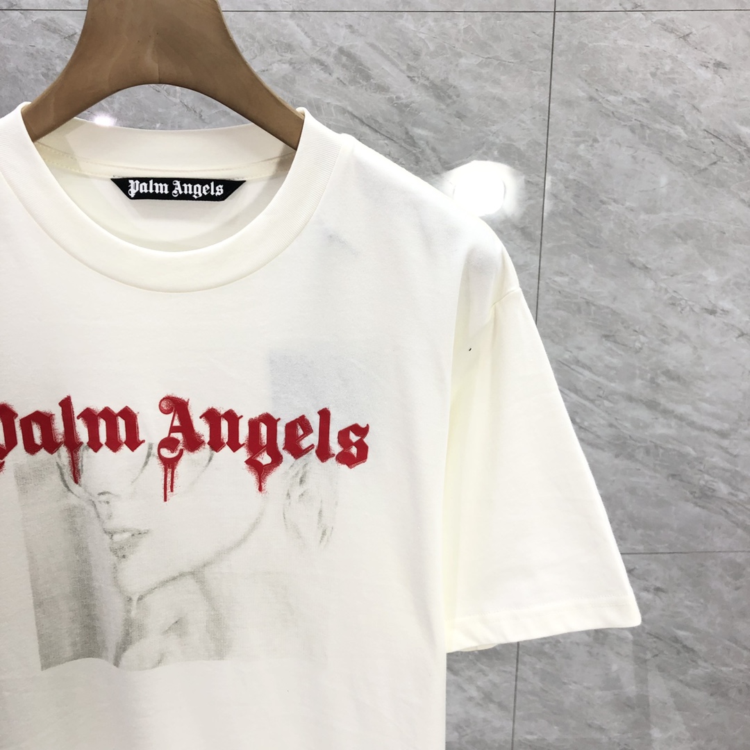 Palm Angels Portrait Pencil T-Shirt  - EUR FASHION