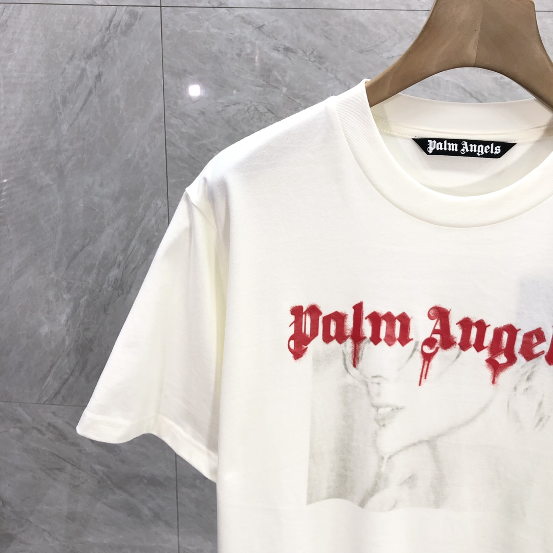 Palm Angels Portrait Pencil T-Shirt  - EUR FASHION