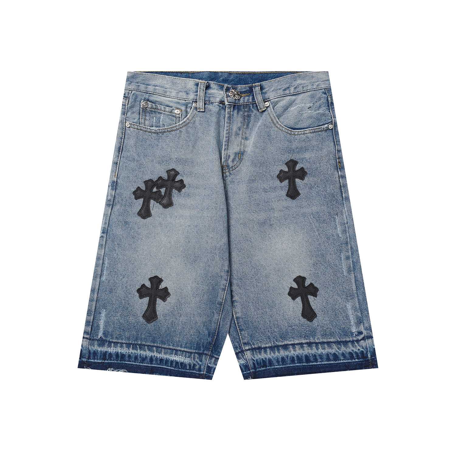 Chrome Hearts Cross Patch Denim Shorts - EUR FASHION