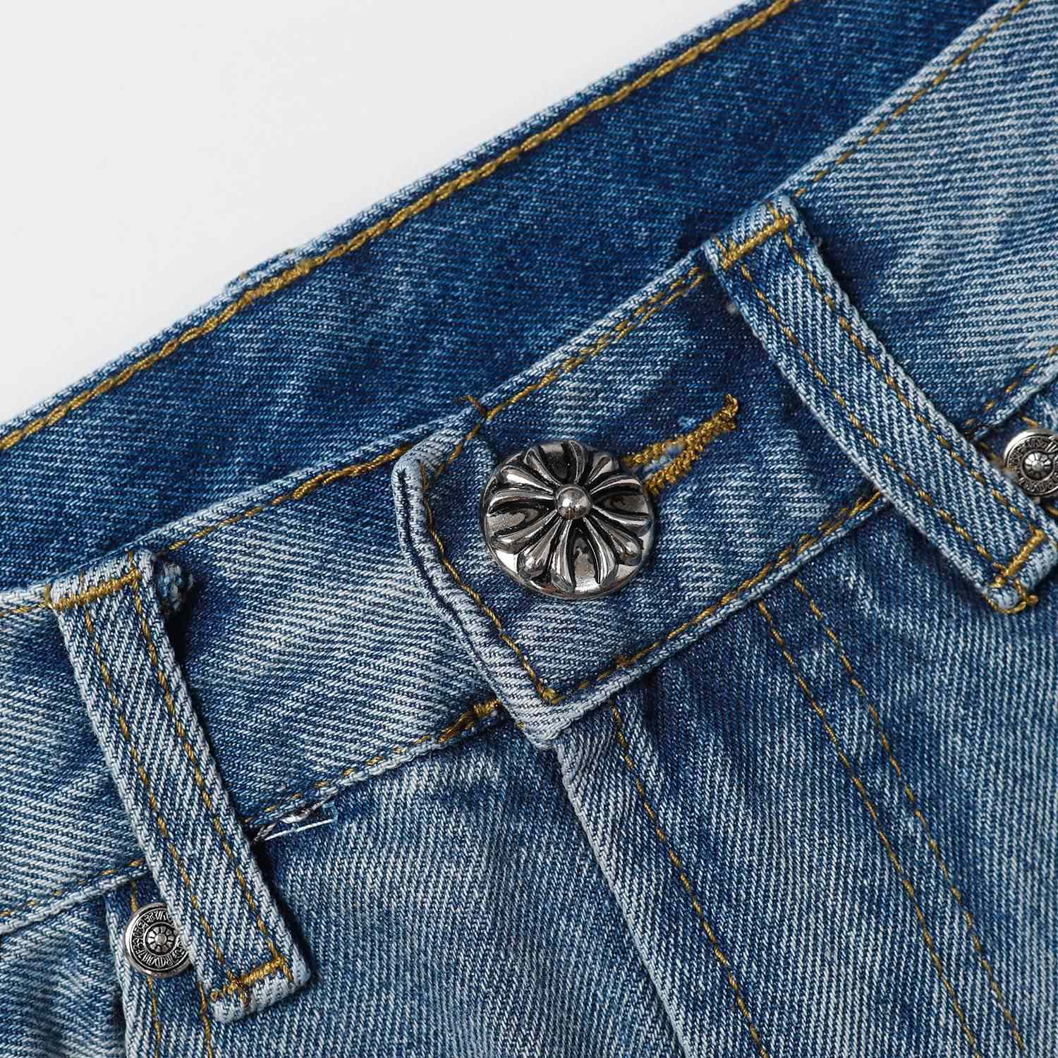 Chrome Hearts Cross Patch Denim Shorts - EUR FASHION