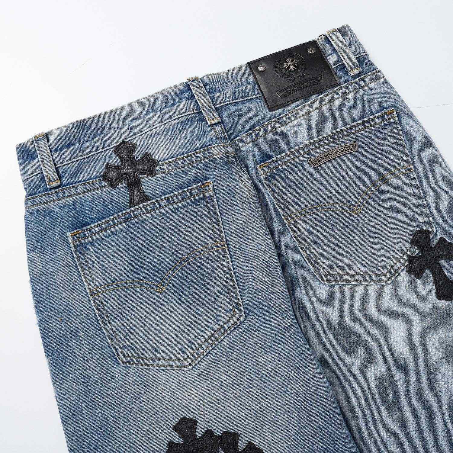 Chrome Hearts Cross Patch Denim Shorts - EUR FASHION