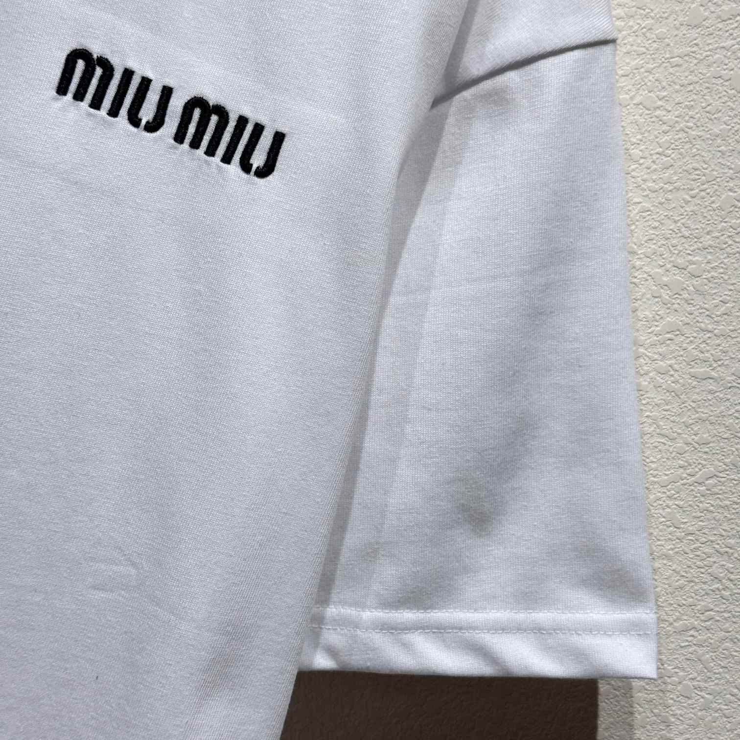 Miu Miu Logo Cotton T-shirt - EUR FASHION