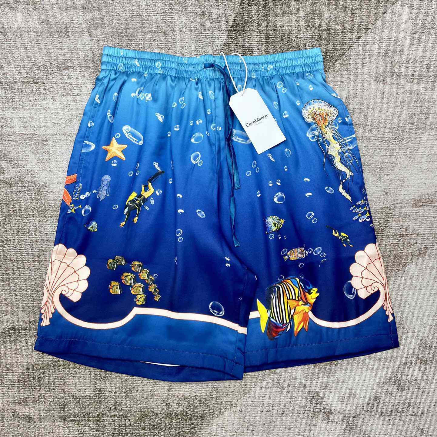 Casablanca Silk Drawstring Shorts 'Blue'   CA3455 - EUR FASHION