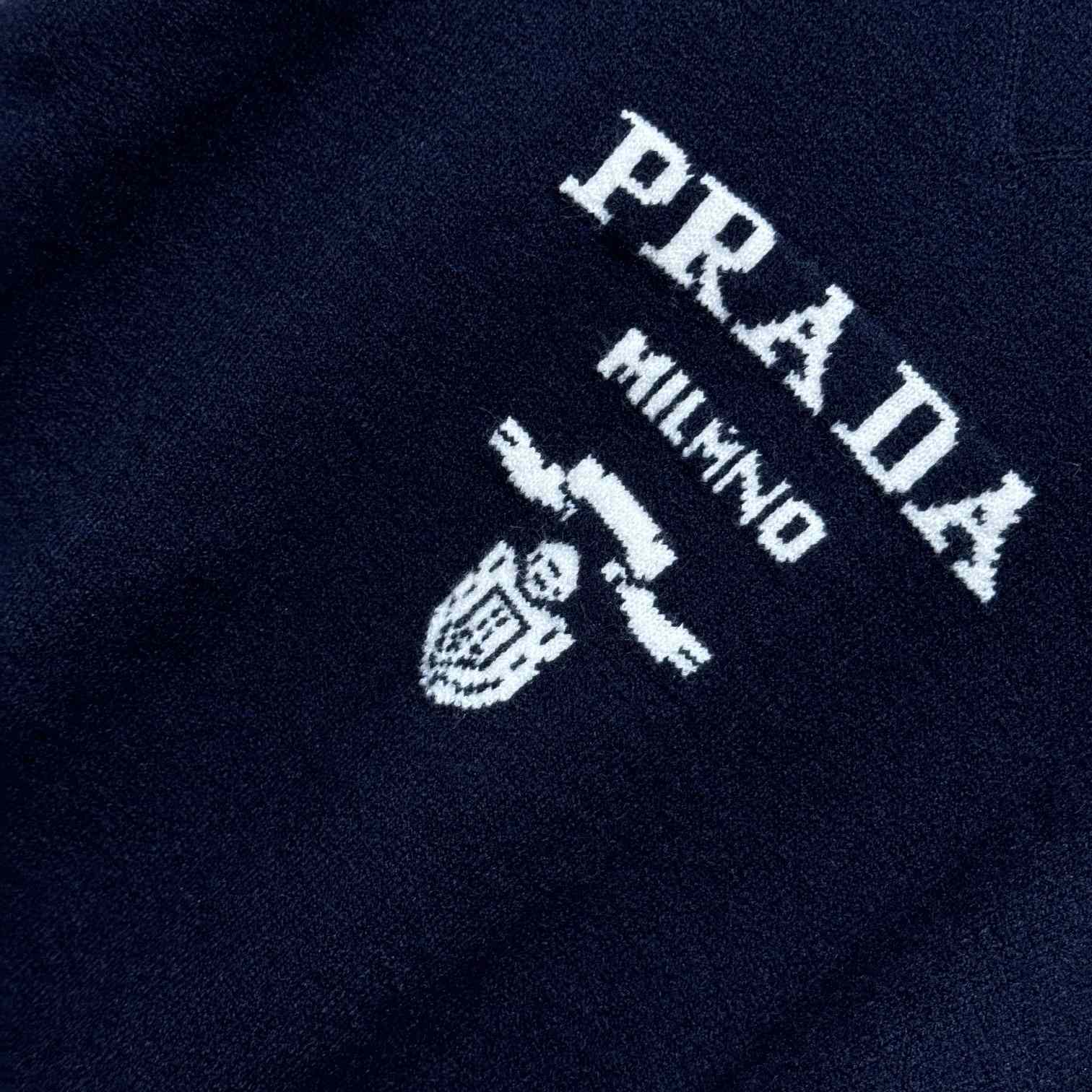 Prada Cashmere And Wool Prada Logo Crew-neck Sweater - EUR FASHION