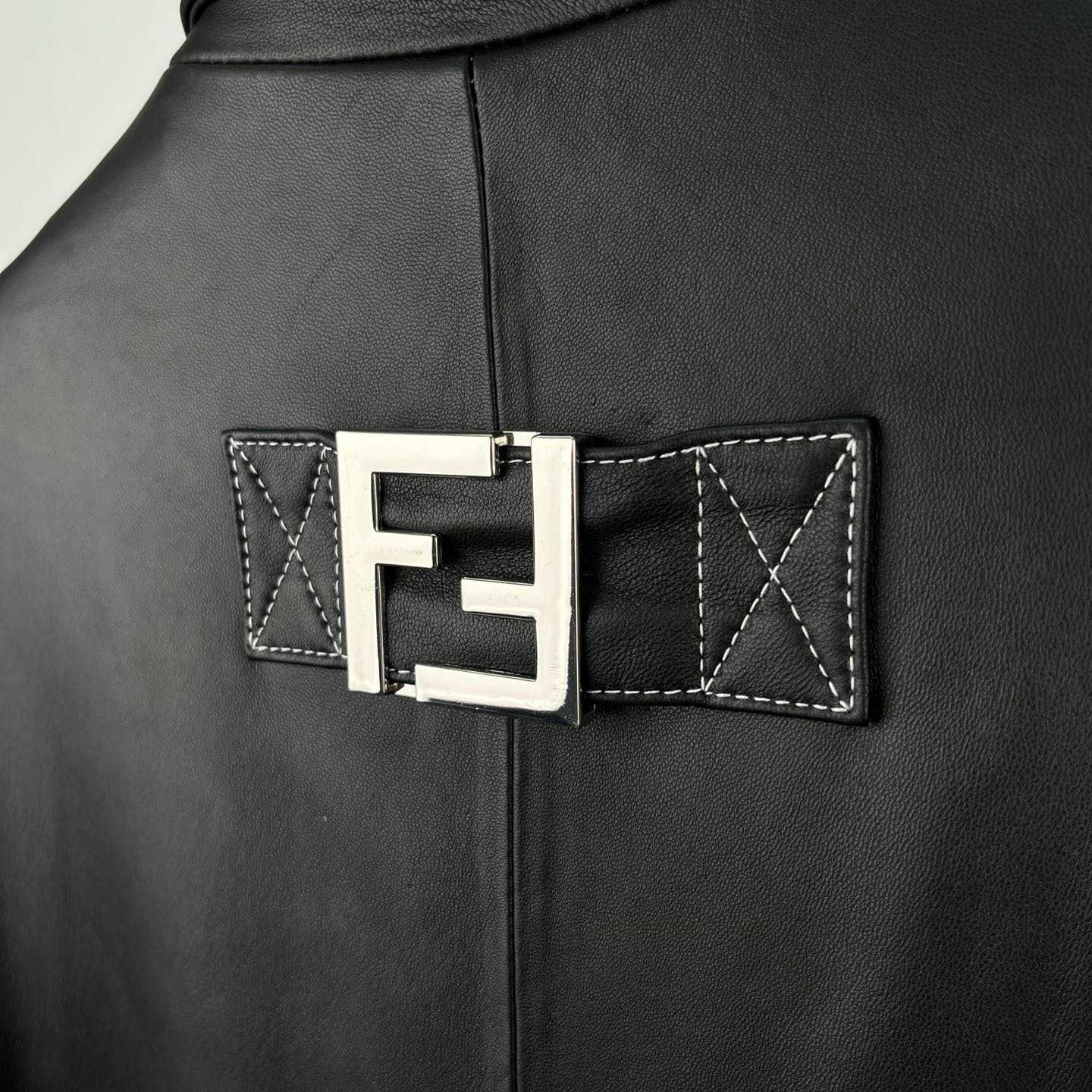 Fendi Black Leather Overcoat - EUR FASHION