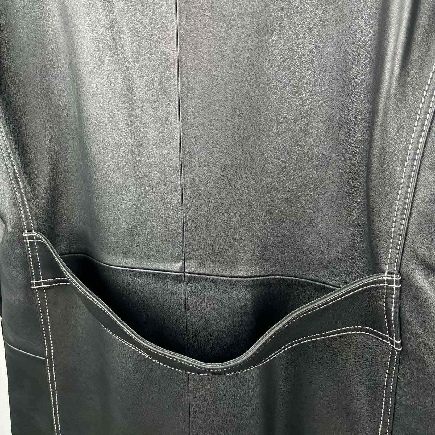 Fendi Black Leather Overcoat - EUR FASHION