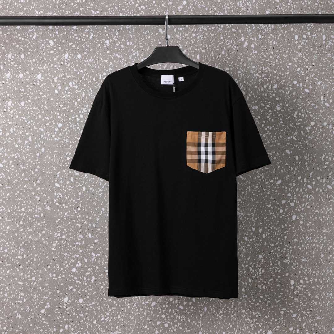 Burberry Check Pocket Cotton T-shirt - EUR FASHION