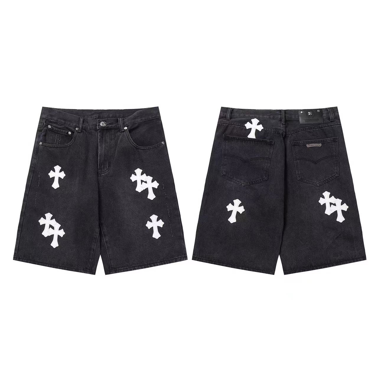 Chrome Hearts Cross Patch Denim Shorts - EUR FASHION