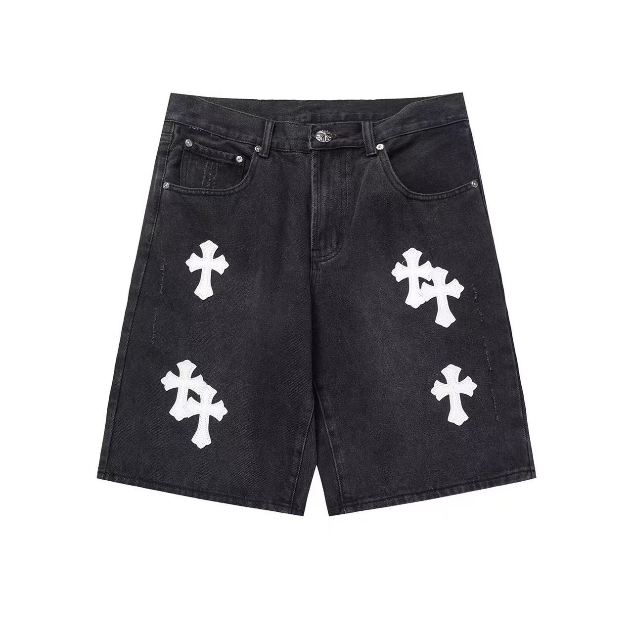 Chrome Hearts Cross Patch Denim Shorts - EUR FASHION