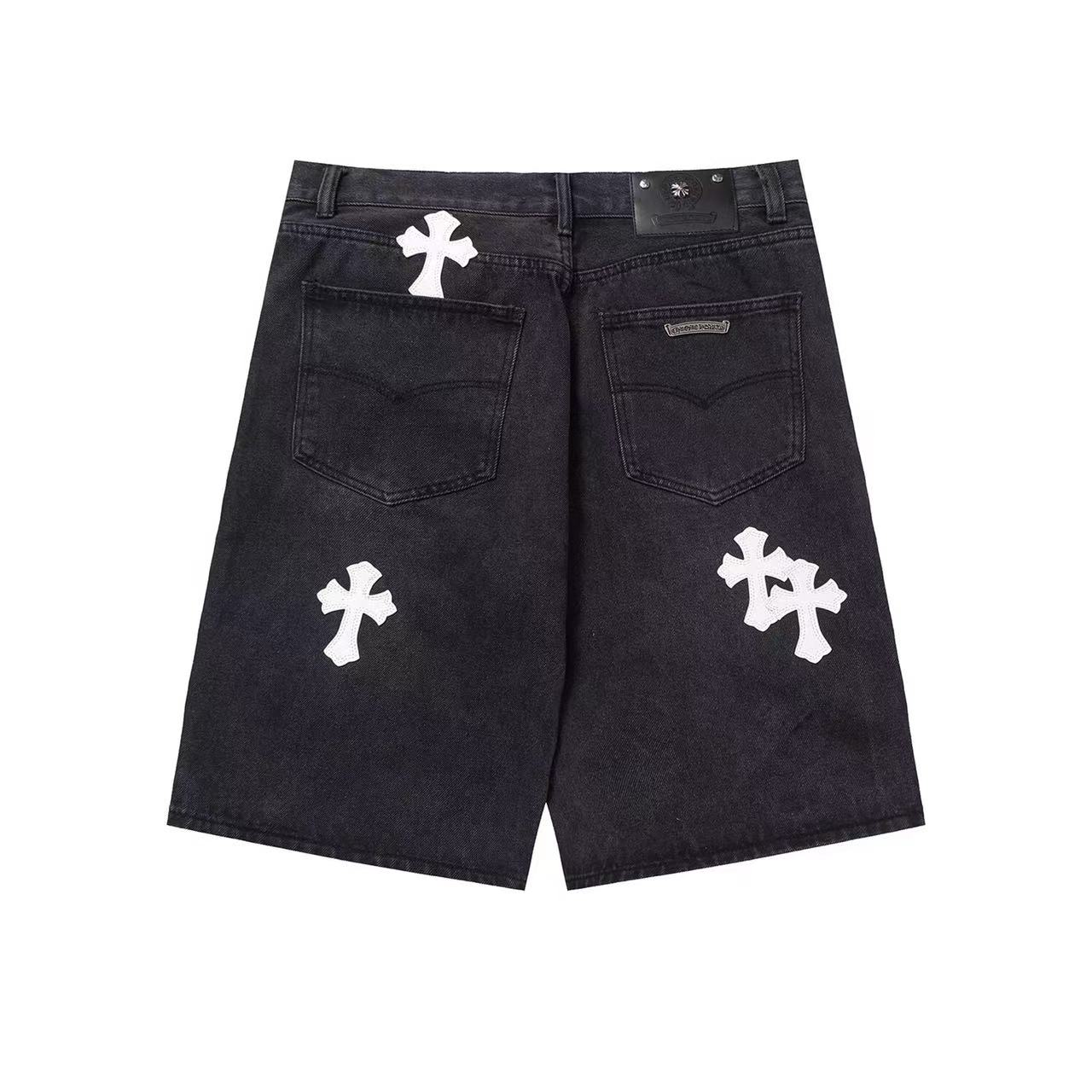 Chrome Hearts Cross Patch Denim Shorts - EUR FASHION