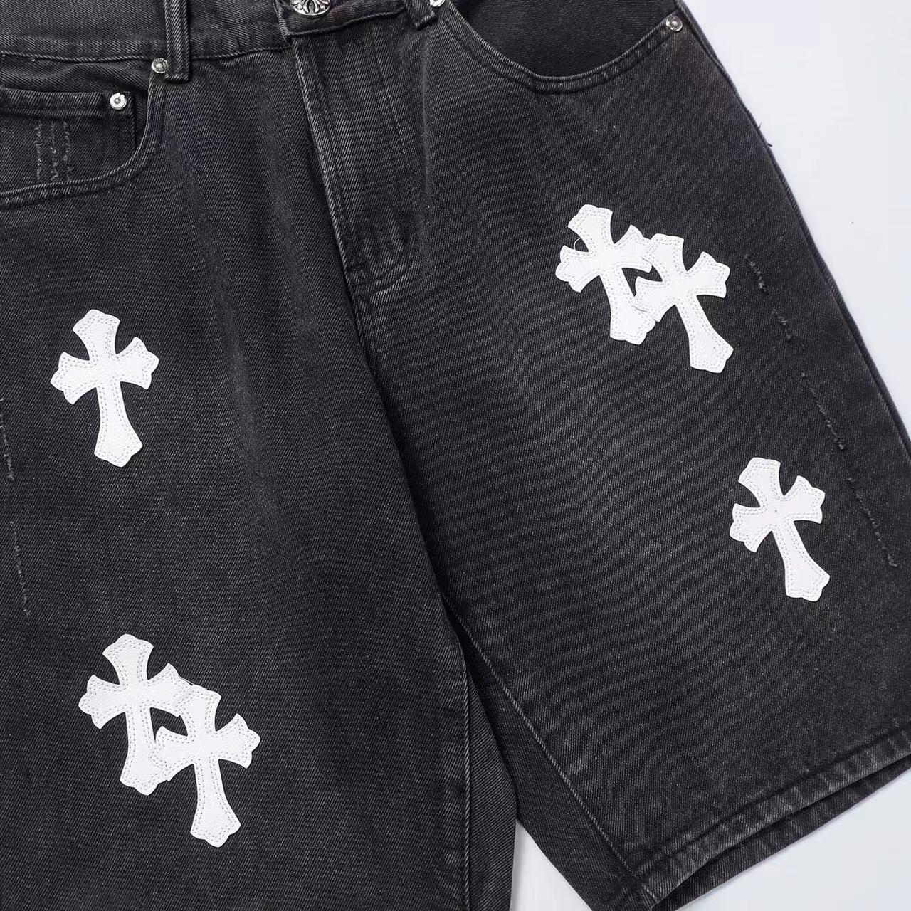 Chrome Hearts Cross Patch Denim Shorts - EUR FASHION