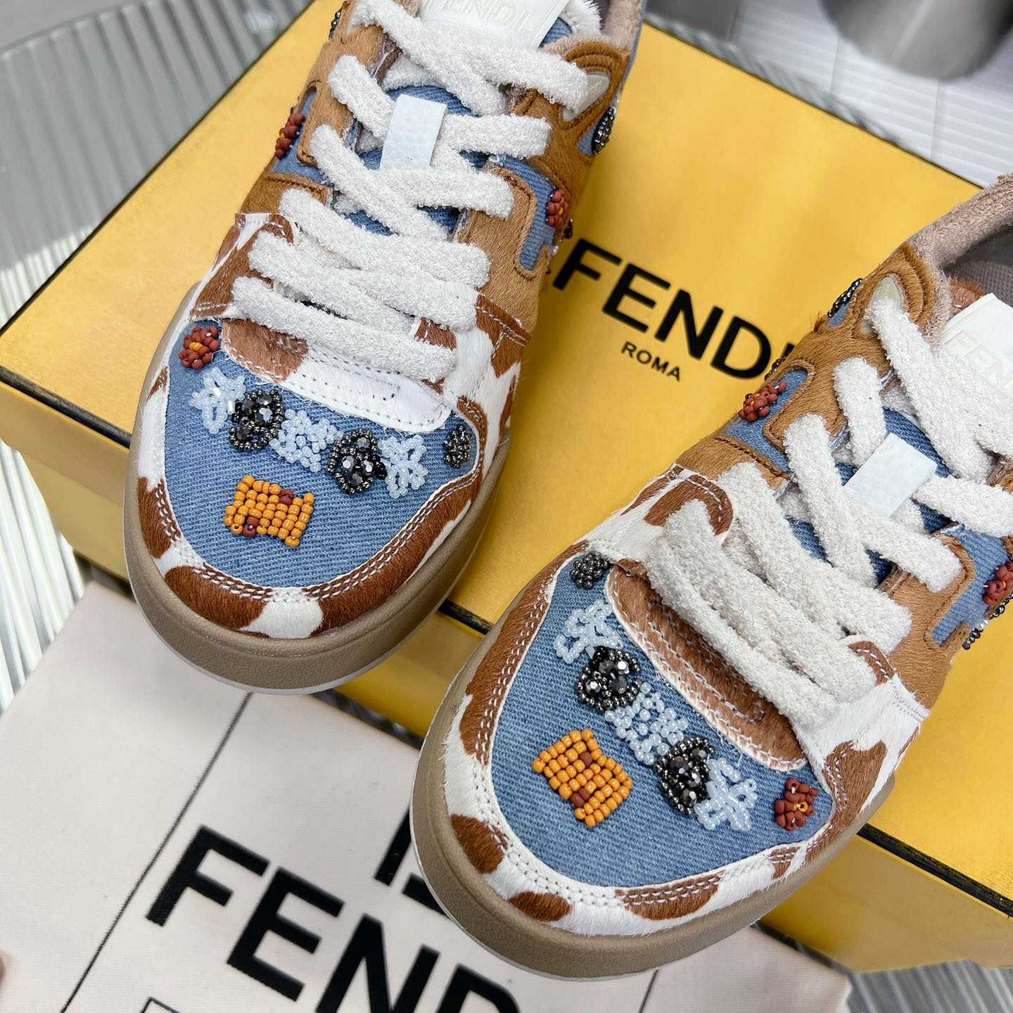 Fendi Match 'Cow Print Denim' - EUR FASHION