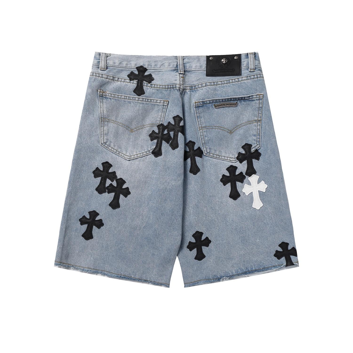 Chrome Hearts Cross Patch Denim Shorts - EUR FASHION