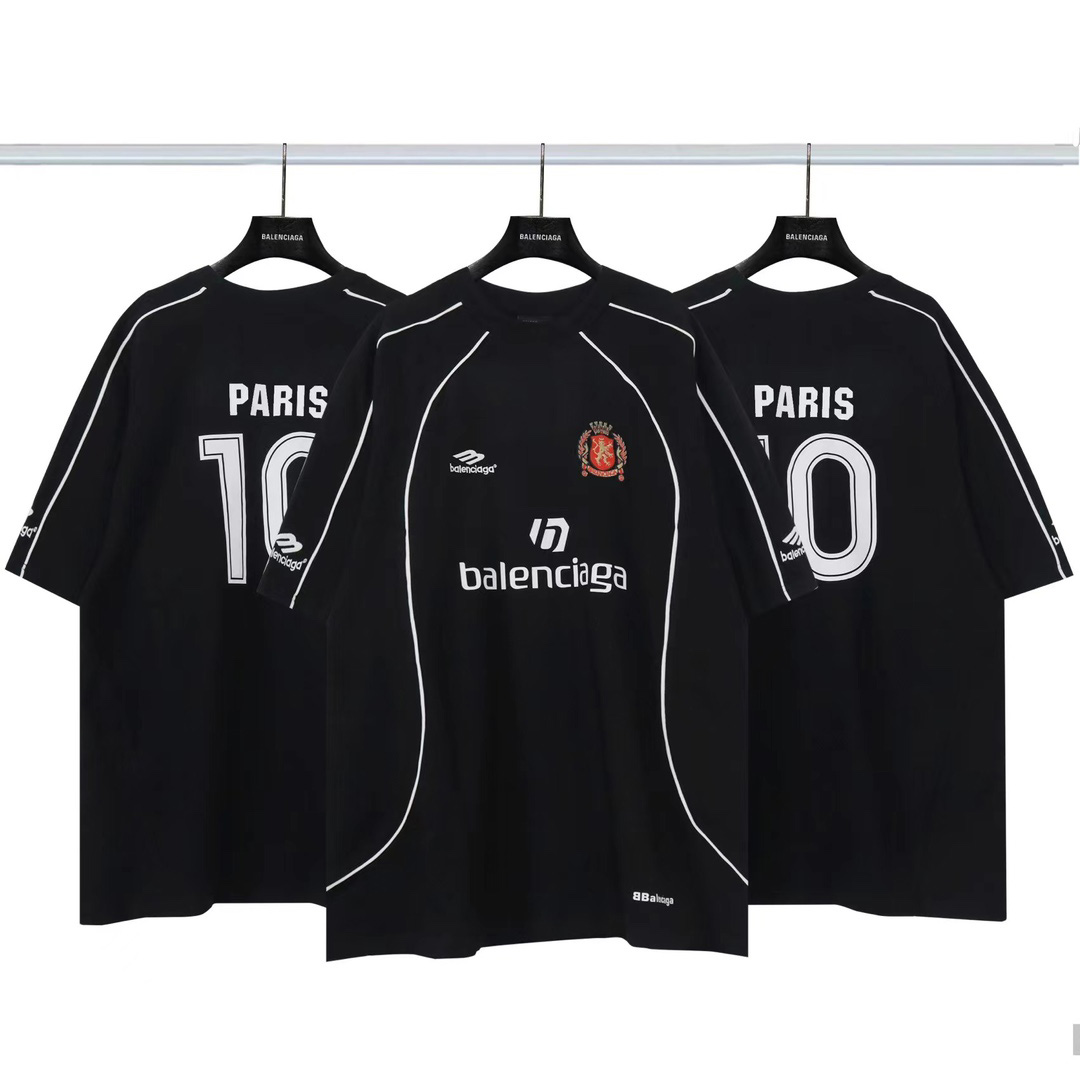 Balenciaga Paris Soccer T-Shirt Oversized In Black - EUR FASHION