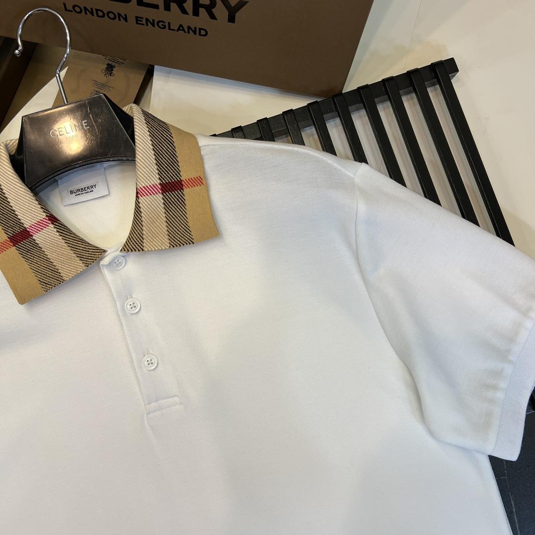 Burberry Check Collar Cotton Polo Shirt - EUR FASHION