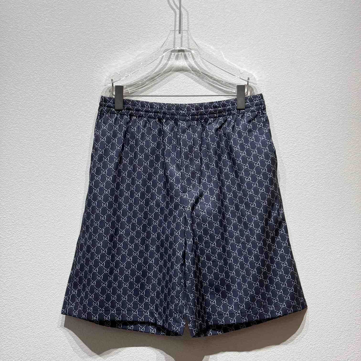 Gucci Silk Twill Shorts With GG Shadow  - EUR FASHION