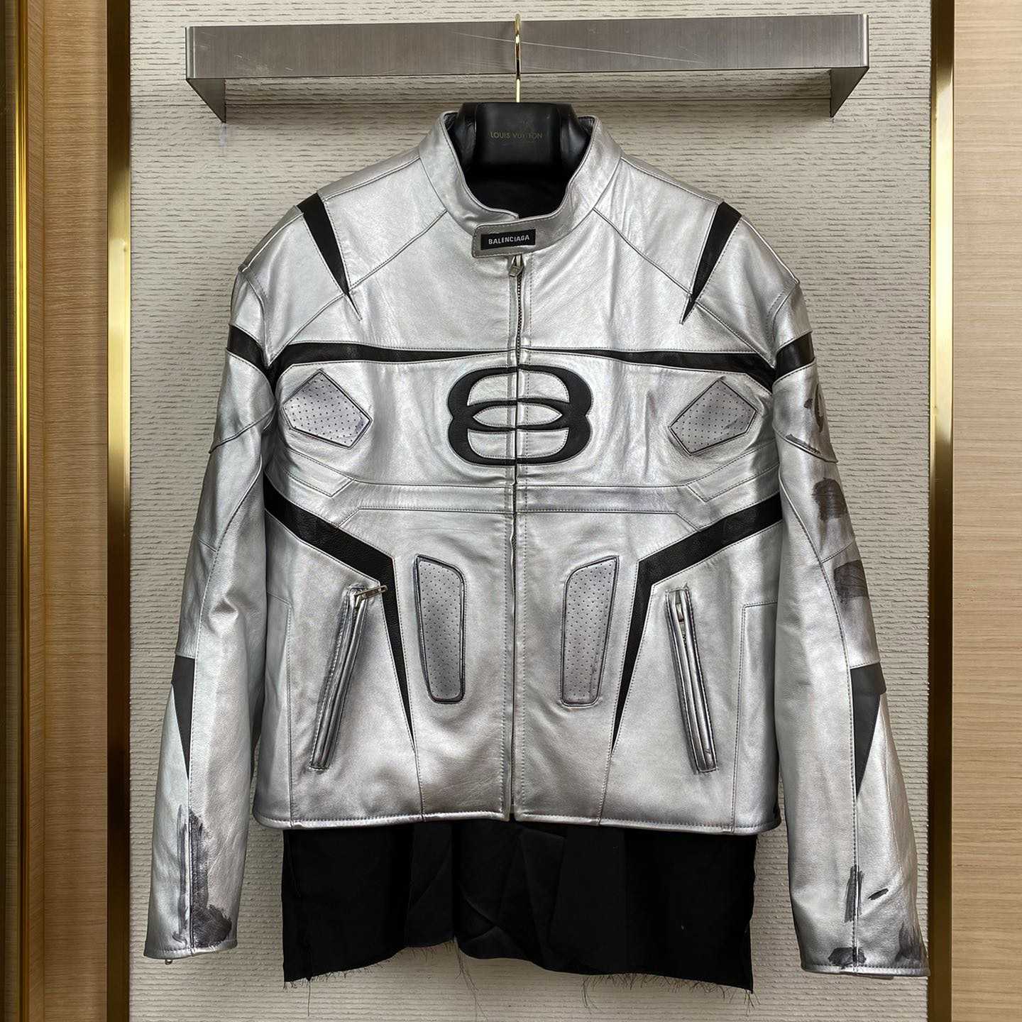 Balenciaga Unity Sports Icon Racer Jacket In Silver - EUR FASHION