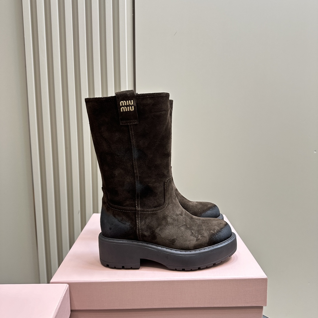 Miu Miu Suede Boots - EUR FASHION