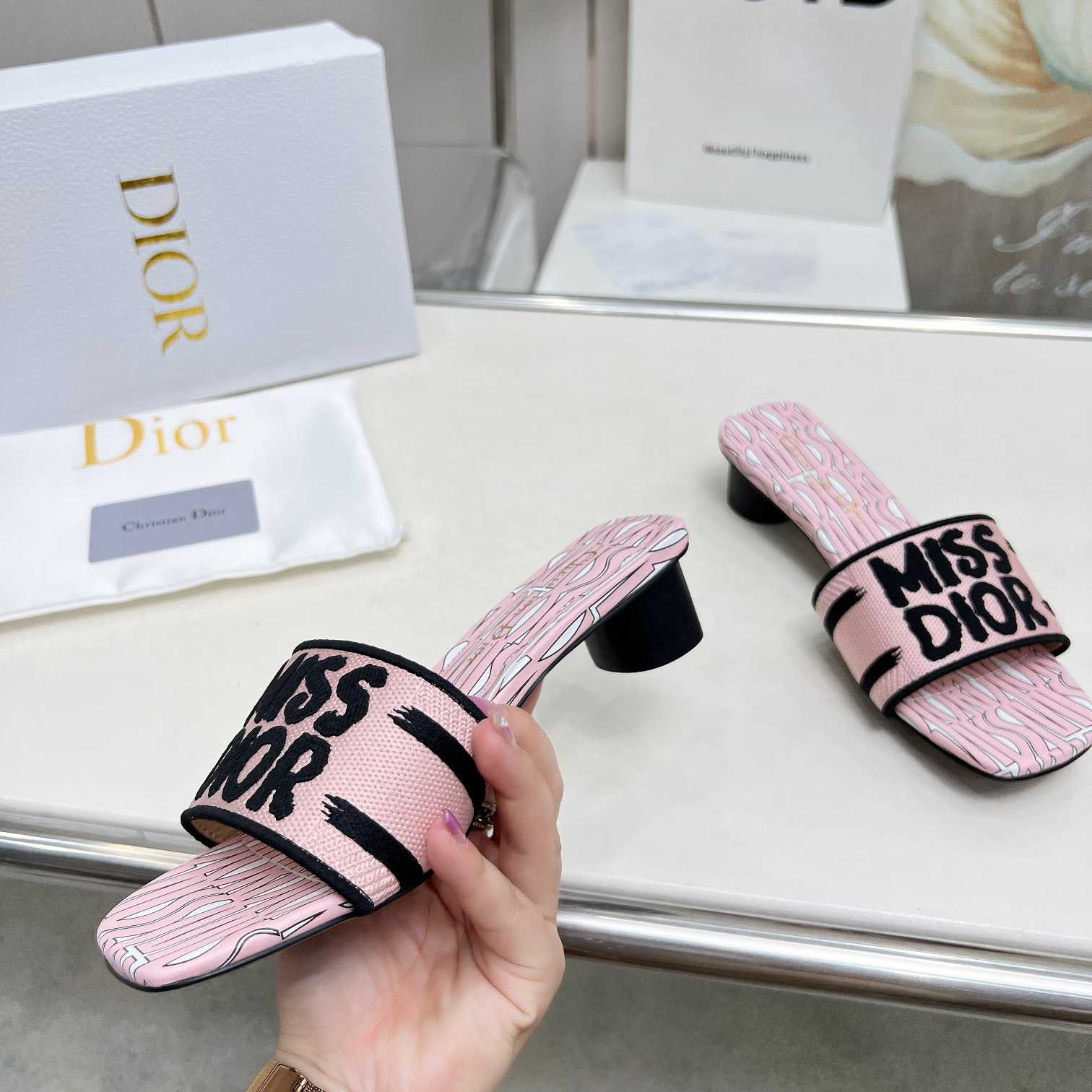 Dior Dway Heeled Slide - EUR FASHION