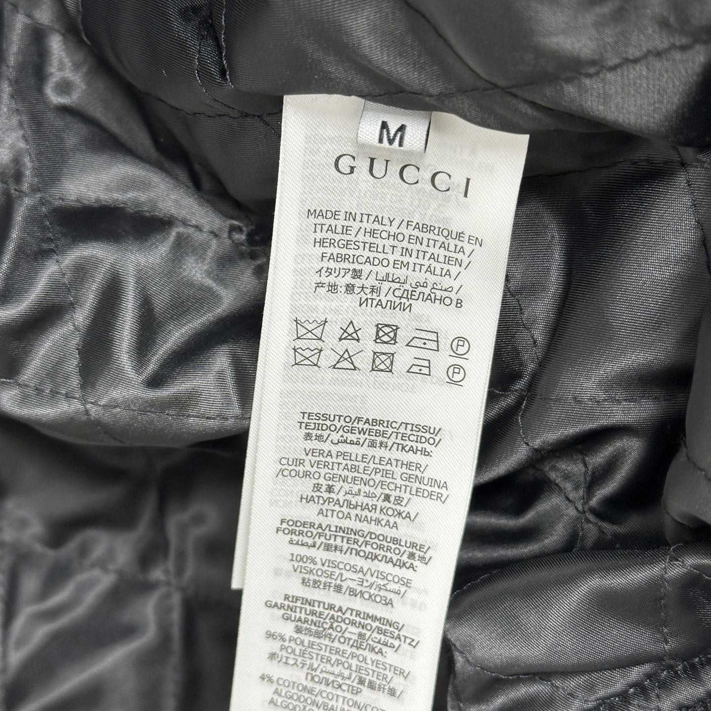 Gucci Embossed GG Leather Bomber Jacket  - EUR FASHION