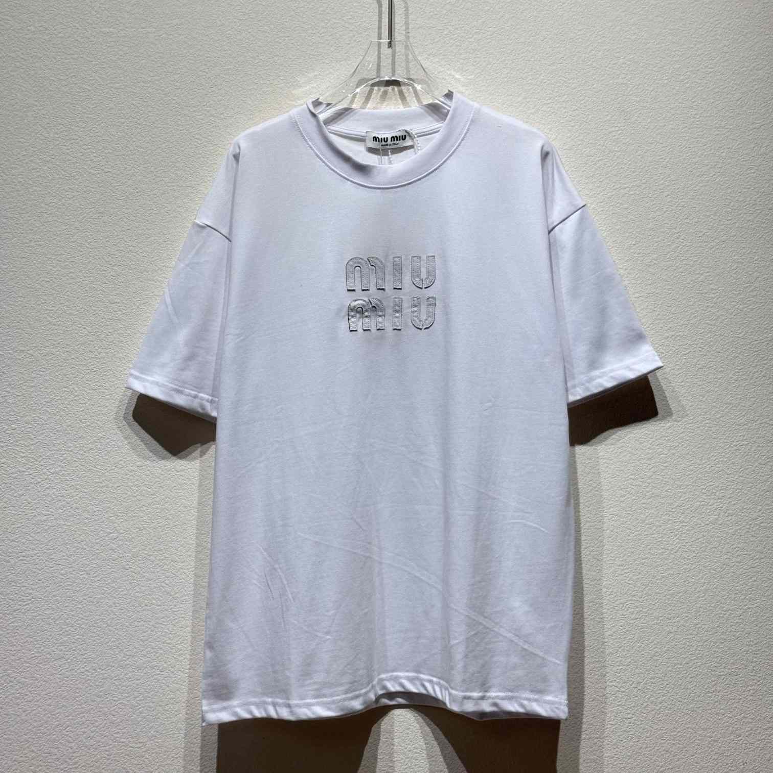 Miu Miu Logo Cotton T-shirt - EUR FASHION