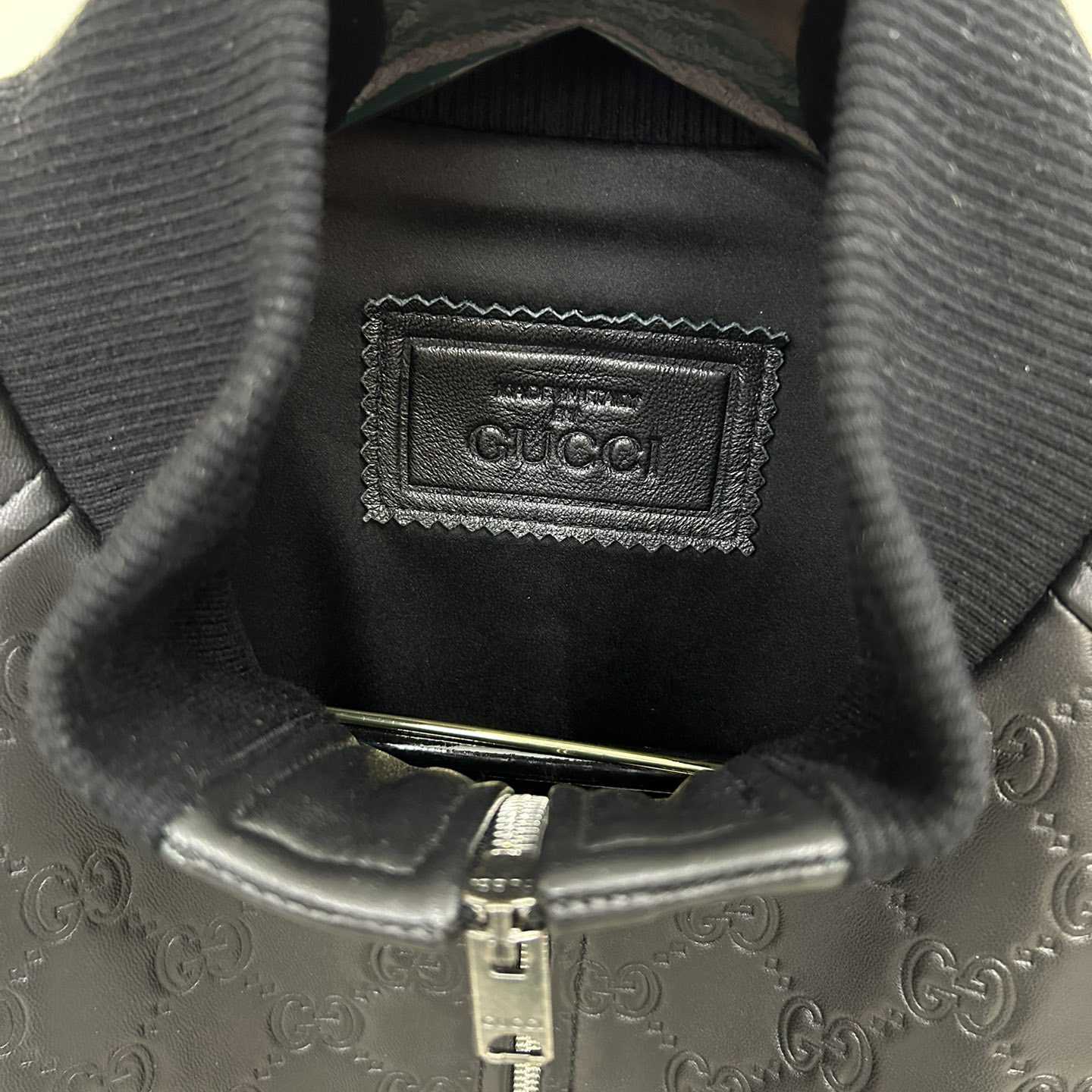 Gucci GG Embossed Bomber Jacket In Black - EUR FASHION