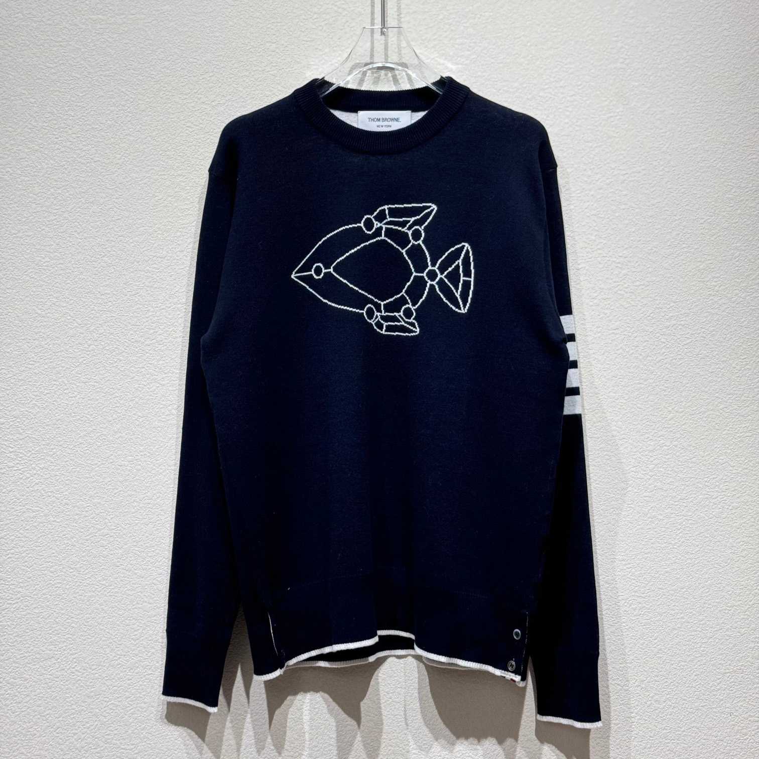 Thom Browne Fish Icon-Intarsia Sweater - EUR FASHION