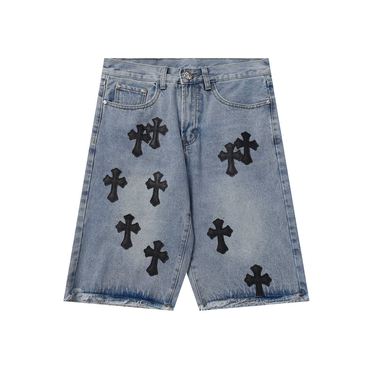 Chrome Hearts Cross Patch Denim Shorts - EUR FASHION